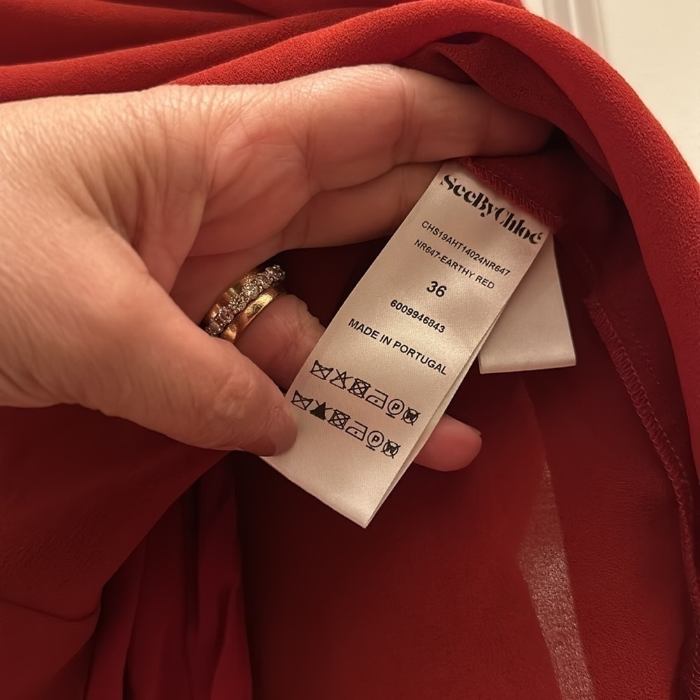See By Chloe Fronces Mock Neck Blouse Sz36 - Picture 9 of 14